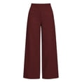 thumbnail image 5 of cocolona Womens High Waist Dress Pants Elastic Waist Straight Wide Leg Yoga Pants Casual Commute Work Pants with Pockets, 5 of 5