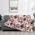 thumbnail image 2 of Fuzoiu Rose Flowers Print Flannel Blanket,Throw Blanket,Flannel Home Decor,Fleece Bed Blankets,Cozy Soft Blanket for Bed, Sofa, Camping, and Travel-60"x50", 2 of 6