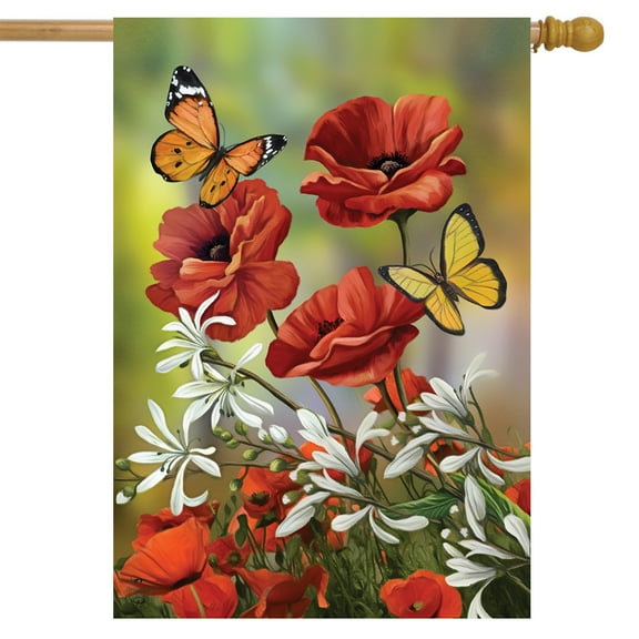 Briarwood Lane Hello Spring Butterflies House Flag