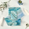 thumbnail image 6 of Dreamtimes 3 PCS Towel Beautiful Teal Blue Gold Marble Texture Cotton Bath Towel Set (1 Bath Towel, 1 Hand Towel, 1 Washcloth) for Bathroom, Super Soft and Quick Dry Towels, 6 of 7