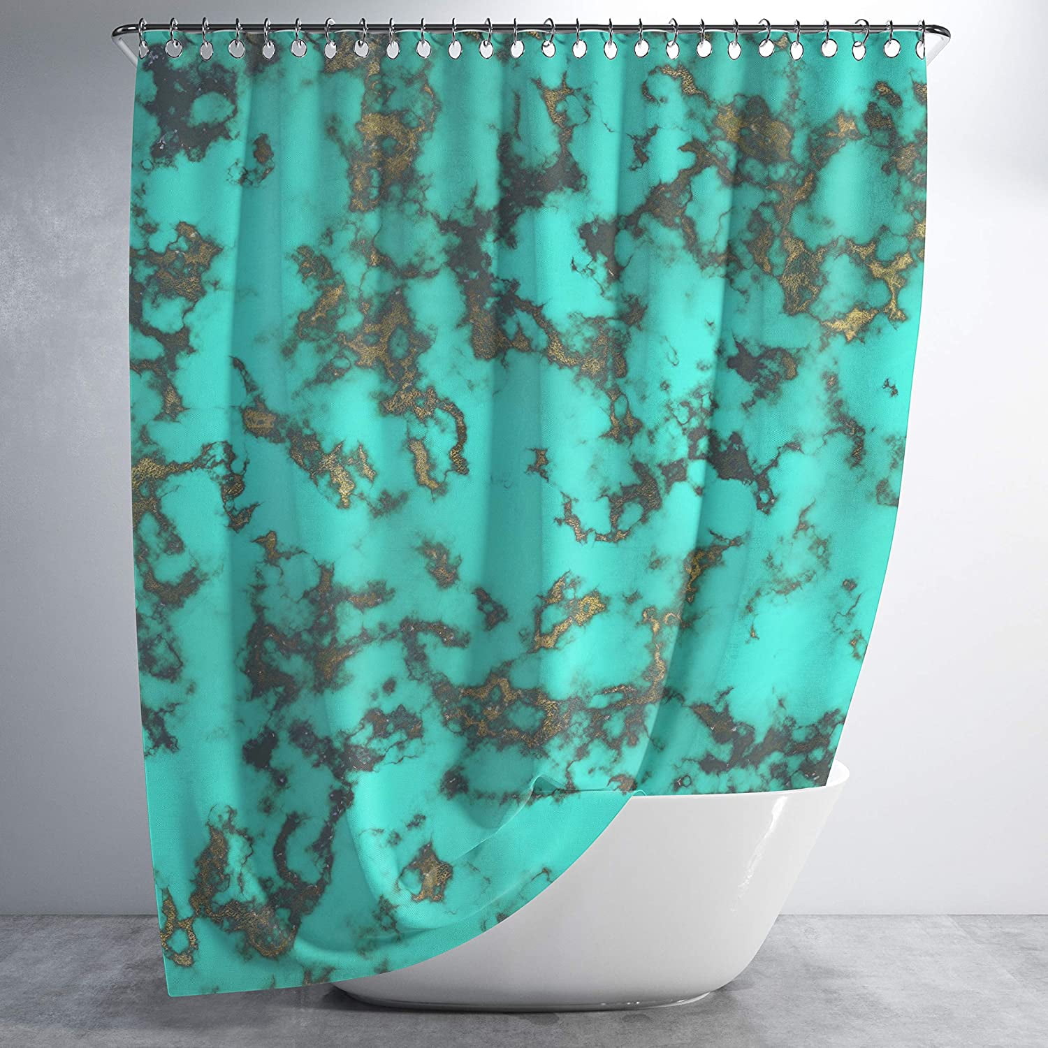 Turquoise Stone Shower Curtain Western, Western Turquoise Shower Curtain
