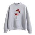 thumbnail image 1 of EGNMCR Chandail en Molleton de Noël pour Femmes Col Roulé Imprimé Couleur Unie Chandail Ample à Manches Longues, 1 of 2