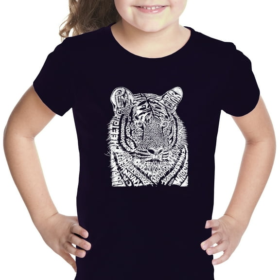 LA Pop Art Girl's Word Art T-shirt - Big Cats