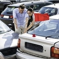 thumbnail image 3 of 2Pcs Red Cylindrical Flag Pole for Car Parade Suction Cup Mount, 3 of 8