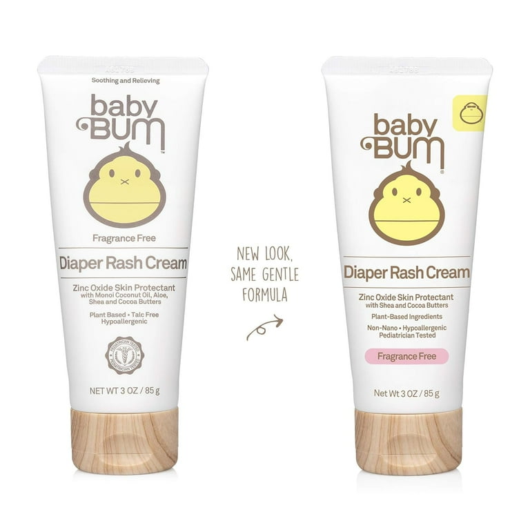 Baby Bum Diaper Rash Cream Natural Zinc Oxide Ointment for Maximum Relief and Rash Prevention Fragrance Free Gluten Free and Vegan 3 FL OZ