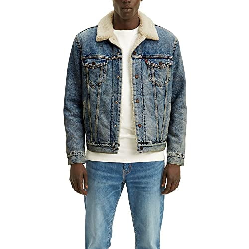 Sherpa Jacket, Mustard Blue Denim, XL 