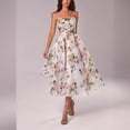 thumbnail image 3 of Women's Summer New Strapless Sleeveless Printed Full Skirt Dress, 3 of 5