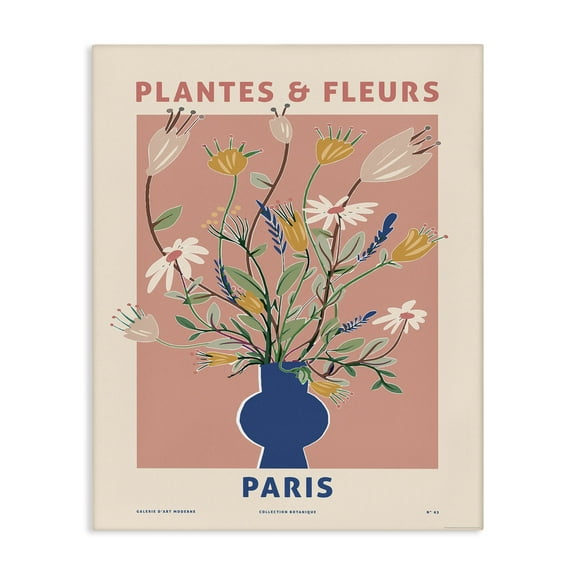 Stupell Industries Pastel Plantes & Fleurs Plants & Flowers Painting Wrapped Canvas Art Print Wall Art, 16 x 20