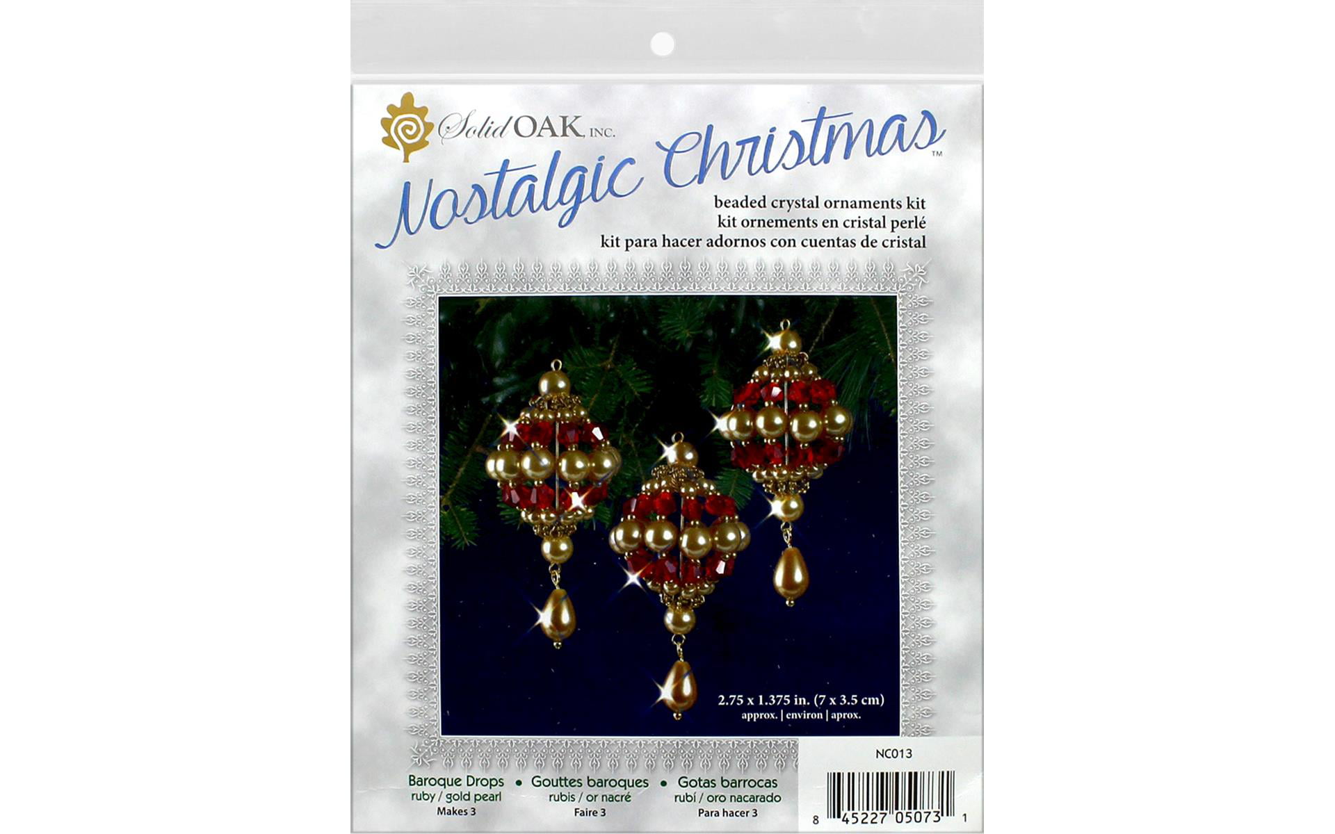 Nostalgic Christmas Beaded Crystal Ornament Kit-Ruby/&Gold Baroque Drops Makes 4