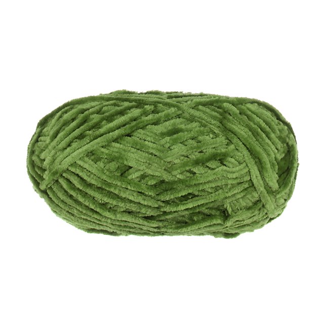 Unique Bargains Fil Chenille en Velours de Polyester Super Volumineux, Vert Olive, 87 Yards