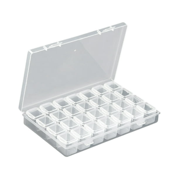 Ounissouiy Caja de almacenamiento de accesorios para herramientas de decoración de uñas con tapa, organizador de cristal de lentejuelas, estuche Almacenamiento y organización del hogar