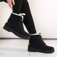 thumbnail image 5 of Botas de nieve para mujer, tacón plano, estilo coreano, botas Martin, botas cortas de algodón para invierno, zapatos de algodón para mujer, talla grande, 5 of 5