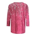 thumbnail image 4 of Perfectbot Womens Shirts Round Neck Printed 3/4 Sleeves Tops Casual Pullover Blouse, 4 of 5