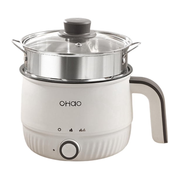 Olla eléctrica portátil mini, antiadherente, multifuncional, con dos configuraciones de temperatura, ideal para dormitorios, casas, oficinas y viajes. con vaporizador de acero