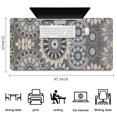 thumbnail image 5 of Long Mouse Pads for Desk,Gray Floral Mandala and Leaf Pattern Desk Mats on Top Of Desks, Desk Mouse Pad Extra Large with 3mm Non-Slip Base and Stitched Edge for Gaming,Office,Work,Home 47.3"x23.6", 5 of 6