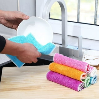 3PCS Random Color Dish Cloths For Towels And Microfiber Dishcloths Dish  Washing Dishes Cleaning Kitchen Dining & Bar Reusable Kitchen Food Network