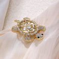 thumbnail image 4 of Cute Turtle Brooch Pin Crystal Rhinestones Green Marine Animals Lovely Lapel Pin Dress Accessories Boutonniere Corsage for Hat Bag Gold Tone Great Gift for Wife Sisters Friends Daily Wear Dating, 4 of 11