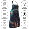 thumbnail image 5 of Zufioo Starry Sky Moon Wolf Leader Print Adult Waterproof Apron, Cooking Apron, Flower Arranging and Painting Apron-Adjustable Straps, with Pockets, Kitchen Supplies-One Size, 5 of 9