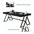 thumbnail image 3 of TY Arts & Culture 46" Black Office Glass Top Coffee Table with Metal Legs, 3 of 7