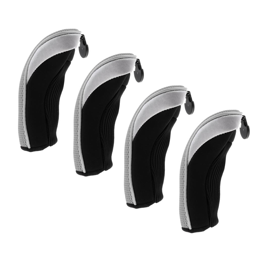 Vensio 4-Pack Gray Performance Golf Hybrid Club Headcovers Set with 5 Adjustable Number Tags for Putter iron