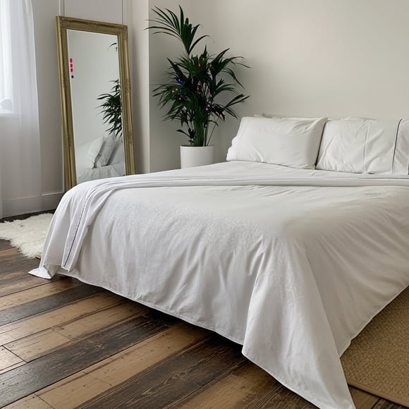 Juego de Sábanas Individual 2800 Hilos Extra Suave Premium Textura Flores Soft Nature