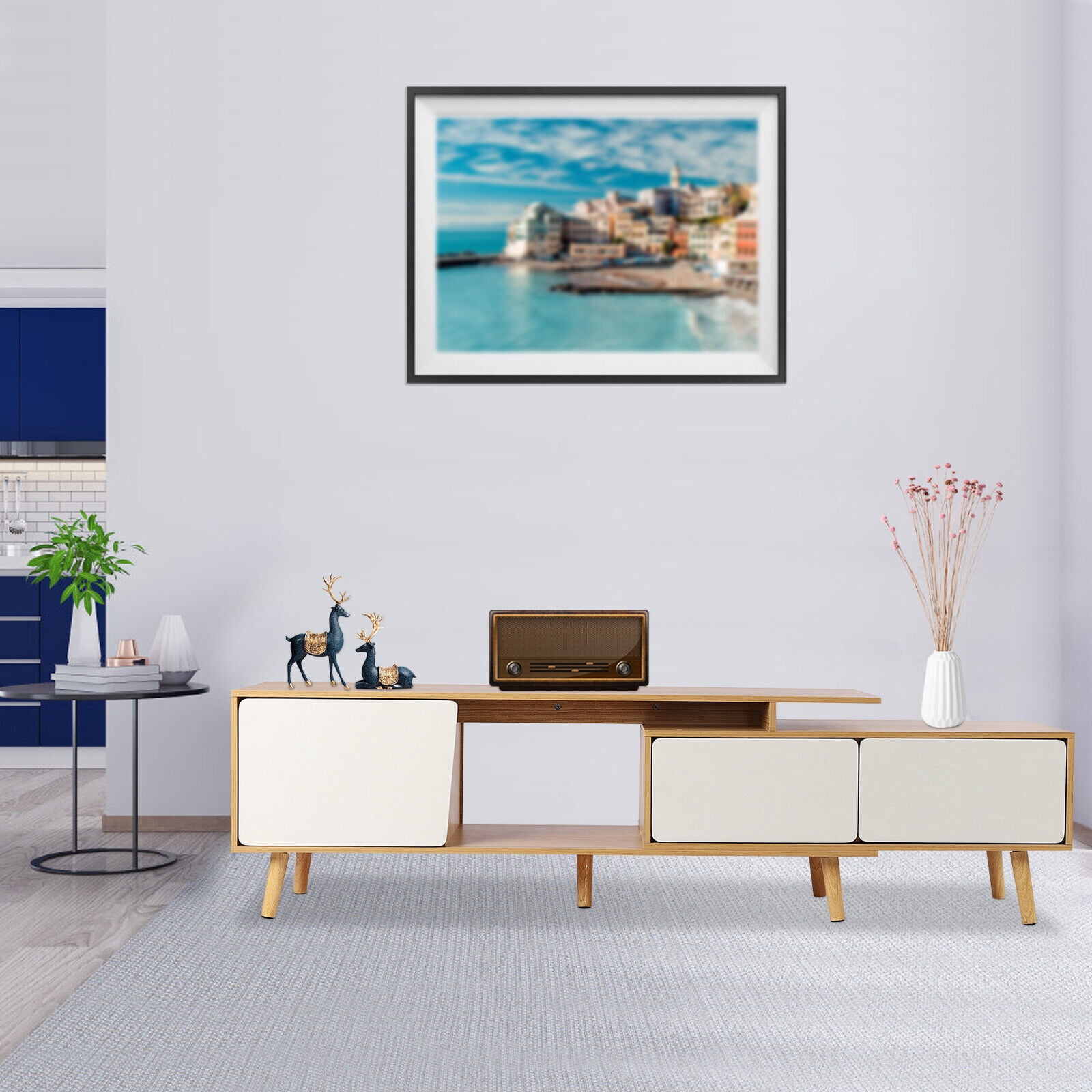 Home TV Stand MDF Living Room TV Cabinet Entertainment Center Console Shelf