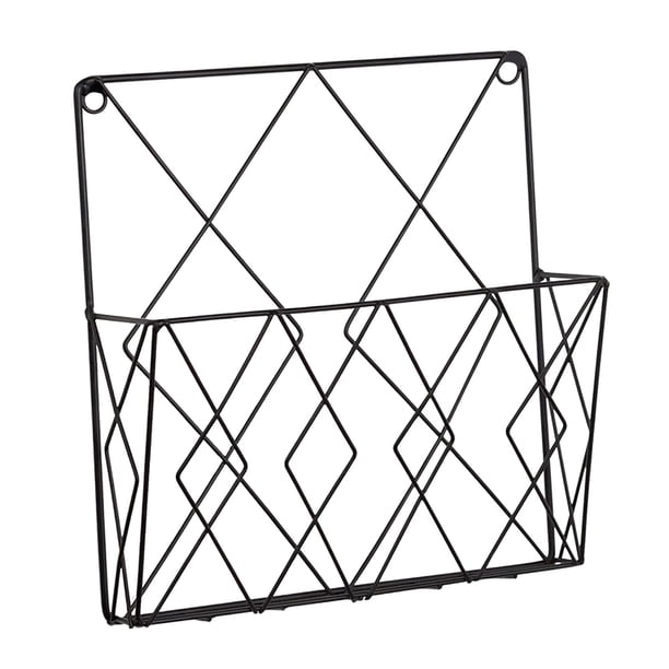 Estante de metal para guardar periódicos, libros y revistas, ideal para dormitorio y estudio. Negro
