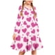 thumbnail image 1 of TaTaai Valentine Heart Print Long Sleeve A-Line Skater Dress, Valentine's Day Gift, Casual Party Twirly Dress Gift, 1 of 5