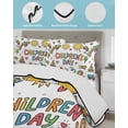thumbnail image 4 of Quilts Twin-XL Size Bedding Set, Children's Day Lightweight Quilted Comforter, Car Tree Stars Modern Abstract Art Soft Reversible Bedspread Coverlet with Pillow Covers for All Season, 68" x 98", 4 of 7