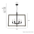 thumbnail image 6 of Hunter - Woodburn 6-light Noble Bronze, Extra Large Pendant Light, Dimmable, Modern Style, Rectangle Shaped, for Bedrooms, Dining, Living Rooms - 19810, 6 of 7
