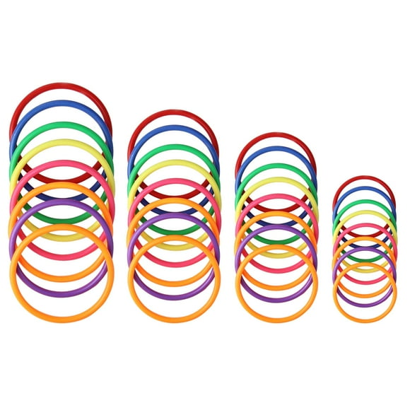 HRLORKC 32pcs Plastic Ring Toss Game Set Rings for Ring Toss for Kids Outdoor Games Plastic Carnival Rings Carnival Games for Carnival Party and Parent-Child Games (32 pcs)