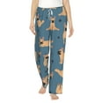 thumbnail image 2 of Picia French Bulldog Yoga Womens Soft Woven Cotton Elastic Waistband Sleep Pajama Pant Lounge Sleep Pant With Pockets And Drawstring-Medium, 2 of 9