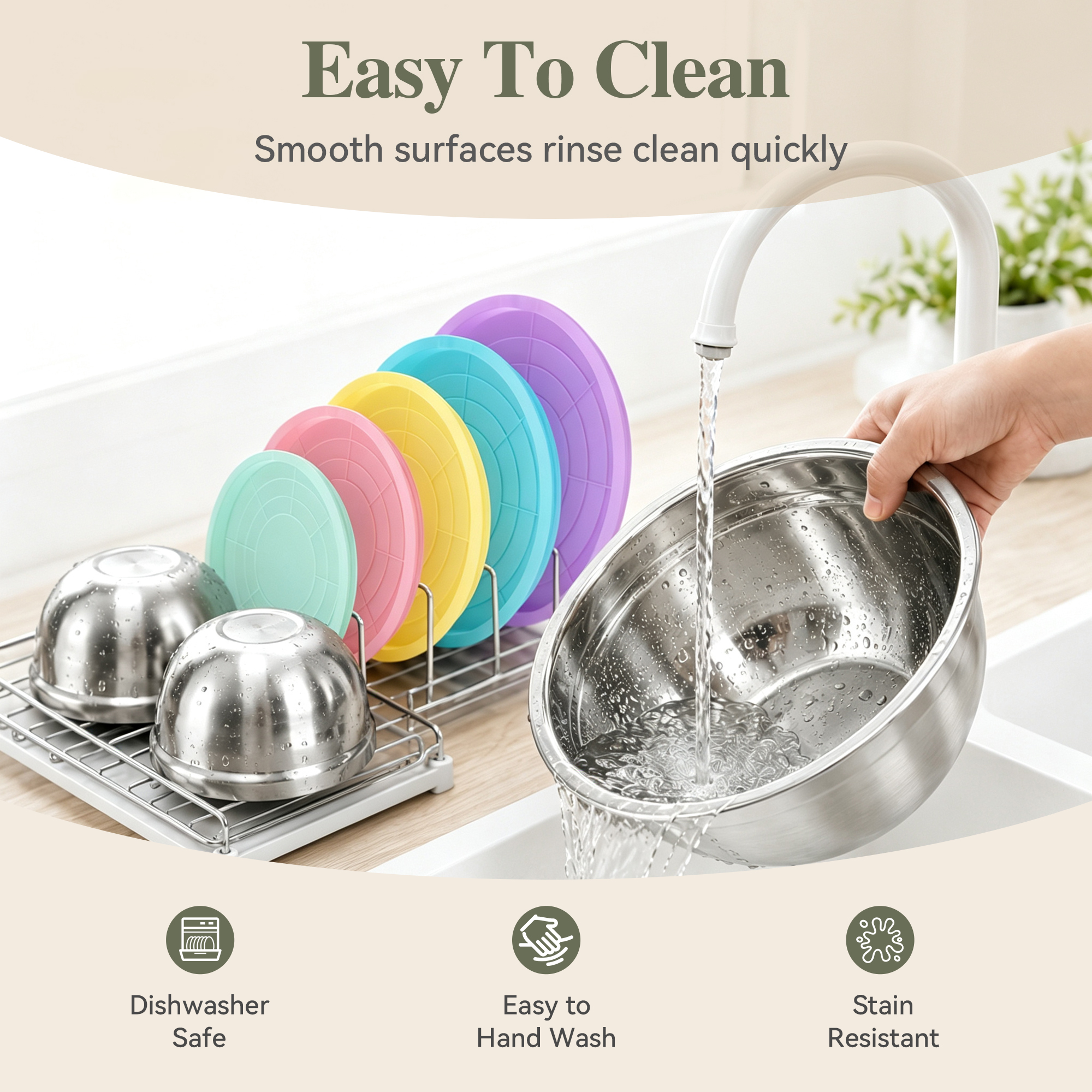 TINANA 5-Pack Stainless Steel Mixing Bowls with Lids photo 4