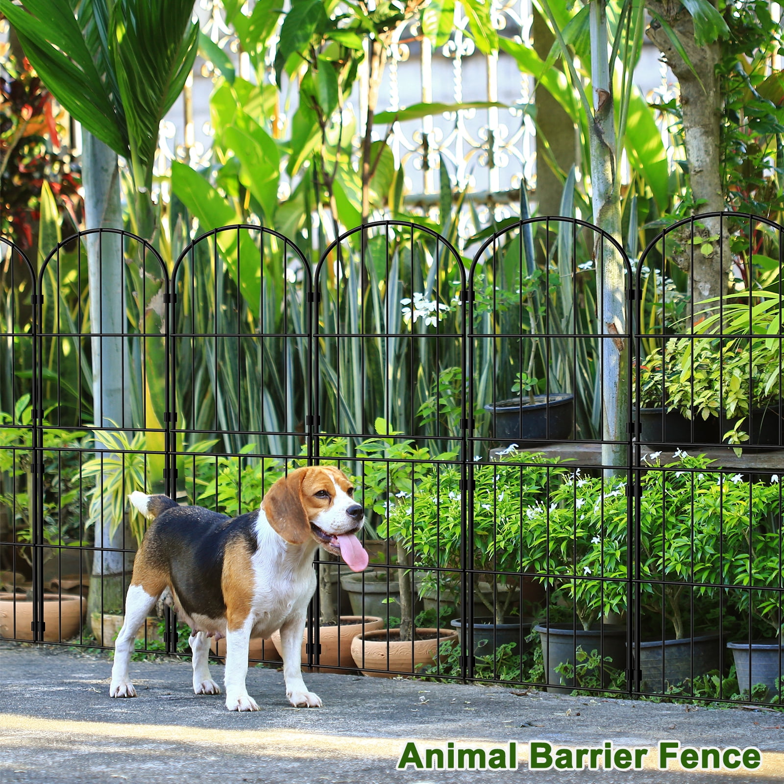 15-Pack Arched Decorative Garden Fence 15FT Total Length, 38.2in×12.6in Black Metal Animal Barrier for Yard Patio Flower Bed