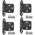thumbnail image 1 of 4-Pack Self-Closing Hinge, 270-Degree Cabinet Hinge, Polished Chrome Flush Mount Hinge, Kitchen Cabinet Hardware with Screws (Black), 1 of 5