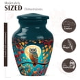 thumbnail image 2 of JAGASY Owl Mini Urn for Sister, Teal Small Urns for Human Ashes Keepsake, Moon Autumn Tree Leaves Decorative Urns for Brother, Memorial Cremation Urn for Siblings, (3 Inch), 2 of 7