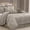 Taupe, variant on Lanco Taupe Comforter Set Queen Size, 7 Pieces Jacquard Bedding Set, Floral Design, All Season