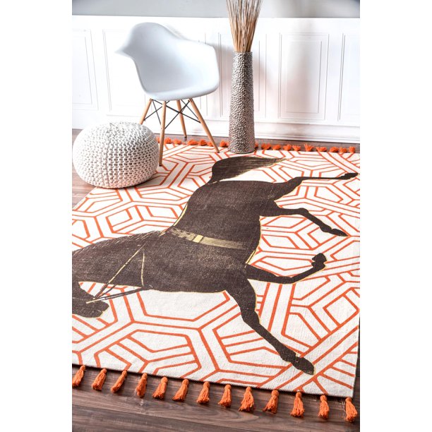 nuLOOM Thomas Paul Flatweave Majestic Mare Tassel Area Rug or Runner