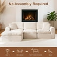 thumbnail image 5 of 108" Cloud Couch for Living Room, Modular Sectional Sofa with Plush Corduroy L Shaped Comfy Upholstered Couches with Deep Seat, No Assembly Required, White, 5 of 9
