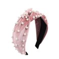 thumbnail image 4 of Minnieouse Diadema de franela con perlas, aros para el pelo elegantes a la moda, diadema multicolor, tocado Retro, buena elasticidad, rosa Type2 NO2 Minnieouse CBP582347, 4 of 4