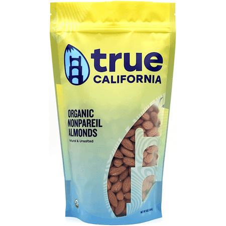 True California Organic Nonpareil Almonds Whole, Natural, Unsalted, Raw (1 lb)