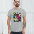 thumbnail image 3 of Tee Hunt Cute Thinking Crowned Cat T-Shirt Dean Russo Colorful Kitte Men's Tee, Gray, XX-Large, 3 of 5