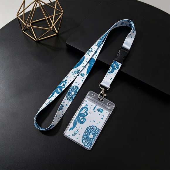 MTBLYS Cordon en Polyester avec Impression Porte-Carte d'Identité Personnalisé 50x2 cm Options Bleu Bleu Clair Rouge Usage Employé Bureau