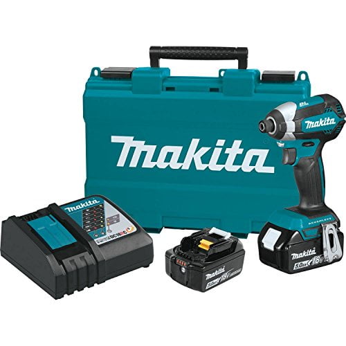 Makita LXT Brushless Cordless Impact Driver Kit 5.0Ah Li-Ion 18V 0-3400RPM 5""L