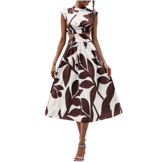 Vestido de Chaqueta para Mujeres Vestido Largo de Impresión sin Mangas, Elástico Transpirable para el Uso Diario