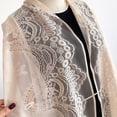 thumbnail image 6 of 1 Piece Hollow Lace Shawl for Women, Tassel-Trimmed Sun Protection Cover-Up with Open Front Design for Beach & Vacation Beige, 6 of 6