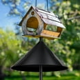 thumbnail image 5 of 1Pc/2Pcs Squirrel Baffle Black Squirrel Plastic Wide Wrap Around Guard Stopper Keep Squirrels Off Bird Feeder Baffle for Bird Feeder Pole Outside Shepherd Hooks Bird House, 5 of 6