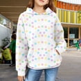 thumbnail image 2 of Mercatoo Girls Striped Print Hooded Pullovers Kids Trendy P𝐫eppy Long Sleeve Sweatshirt Casual Comfortable Tops with Pokets, 2 of 7