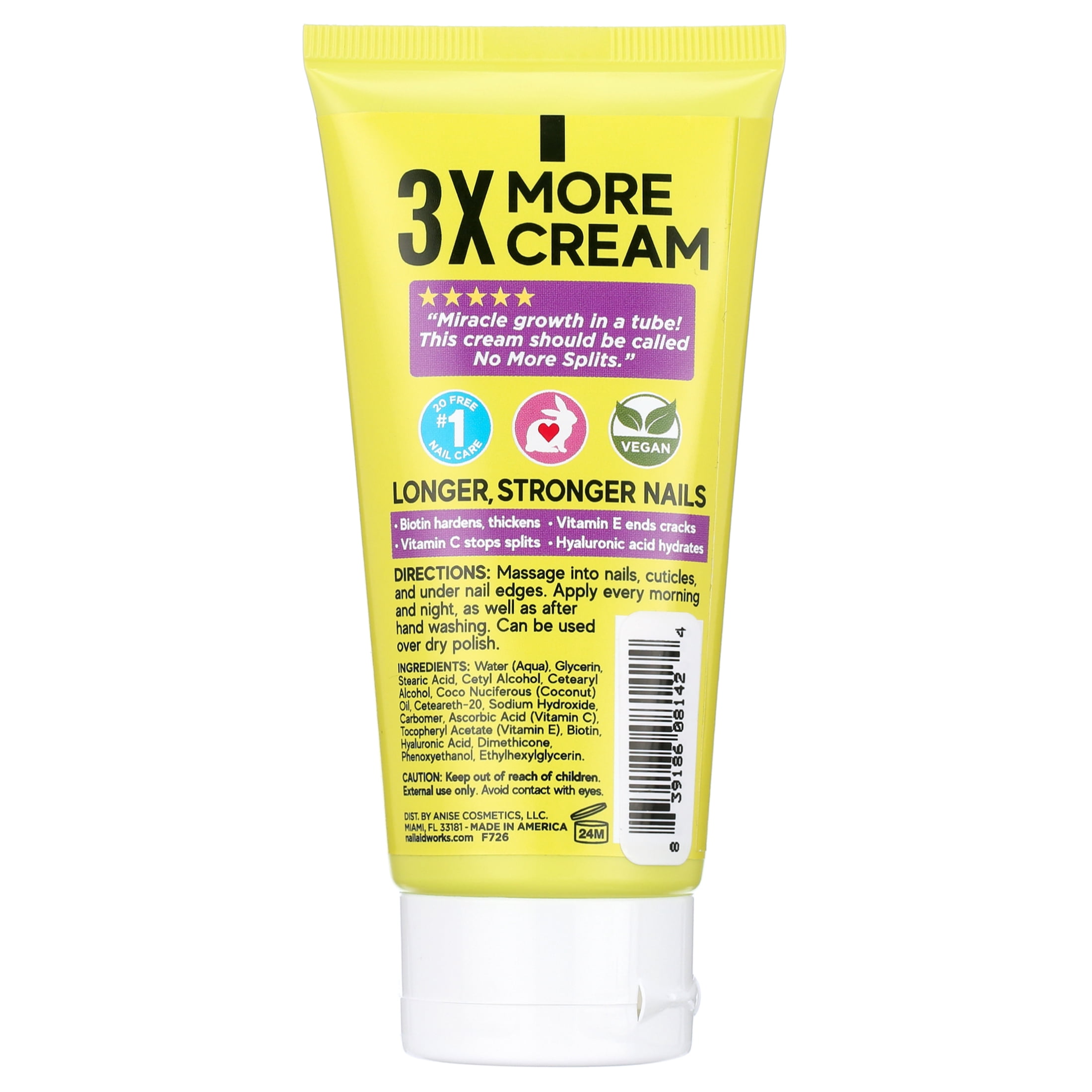 Nail-Aid - Vitamins C, E, Biotin + Hyaluronic Acid - Ultra Strong Nail Cream 6-In-1