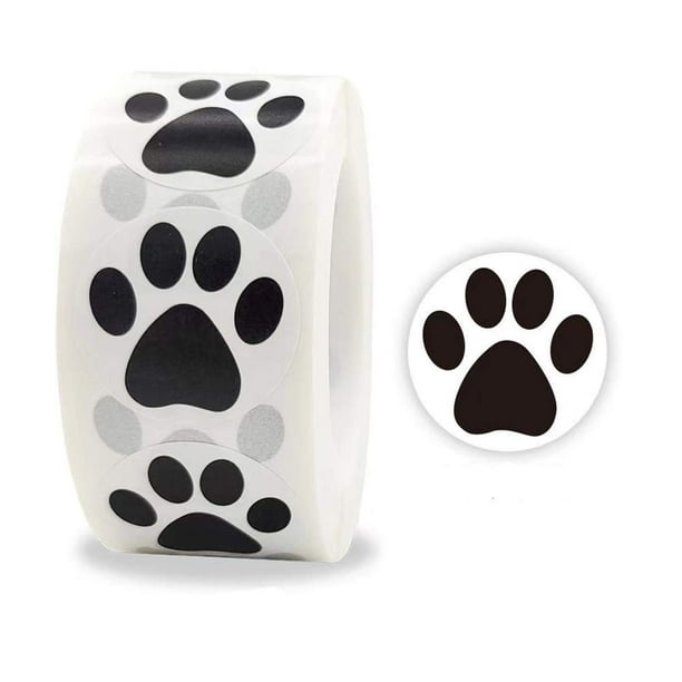 Paw Prints Animal Stickers 1000pcs 1'' Labels, 2 Rolls,Dog Paw Prints